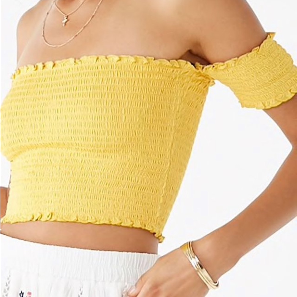Yellow Off the Shoulder Top